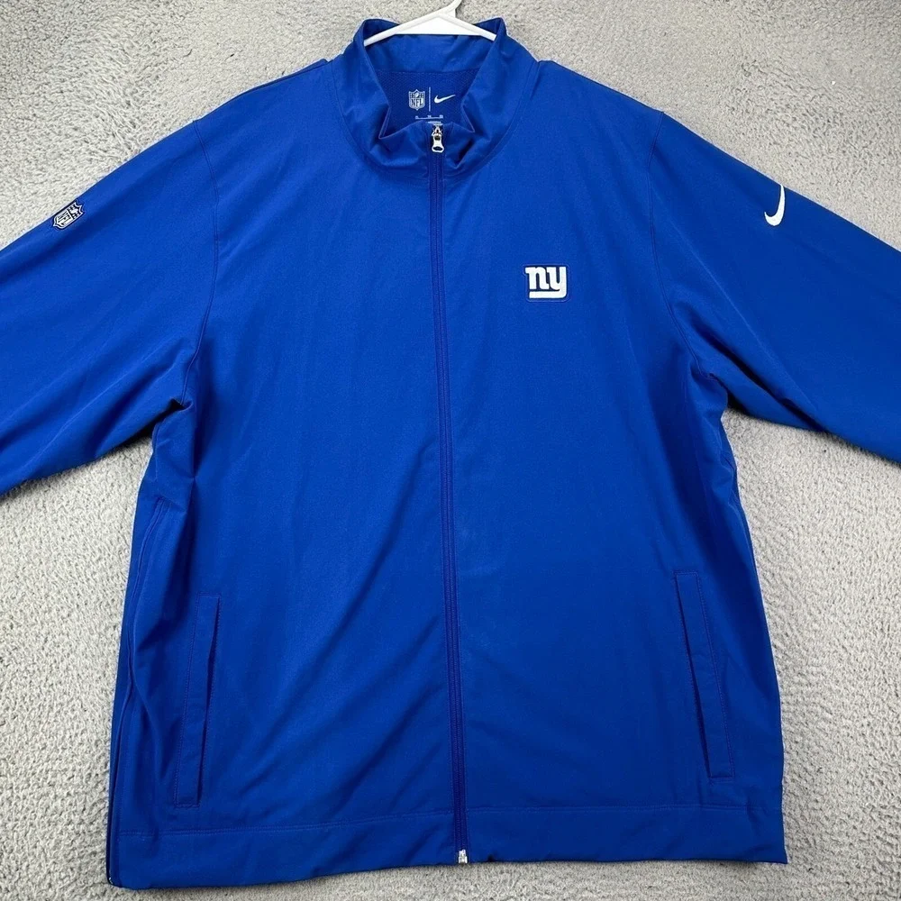 New York Giants Mens Full Zip Jacket XL Blue Long Sleeve Logo Football NFL Nike